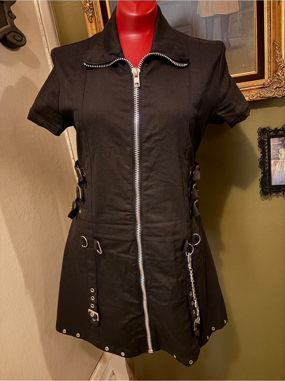 Living Dead Souls Bondage Zip Dress